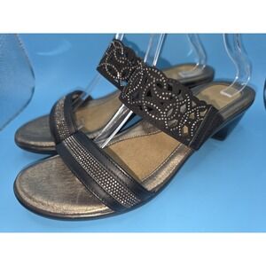 NAOT Contempo Black & Bronze Sandals Wedges Womens US 11